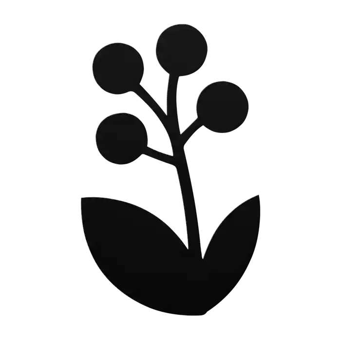 Flower Berries and Leaves Metal Sign