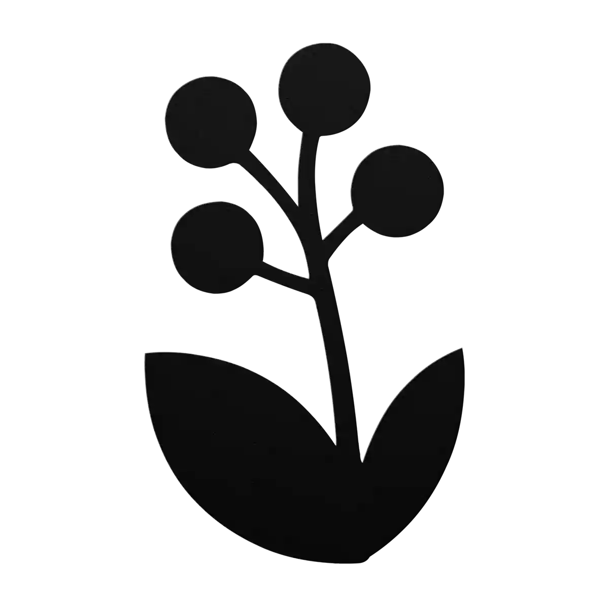 Flower Berries and Leaves Metal Sign