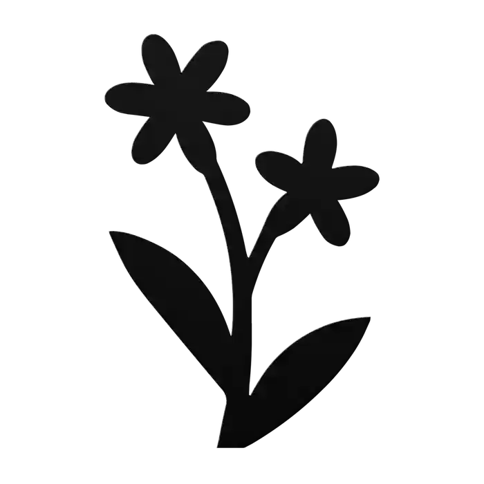 Flower Branching Pair Metal Sign