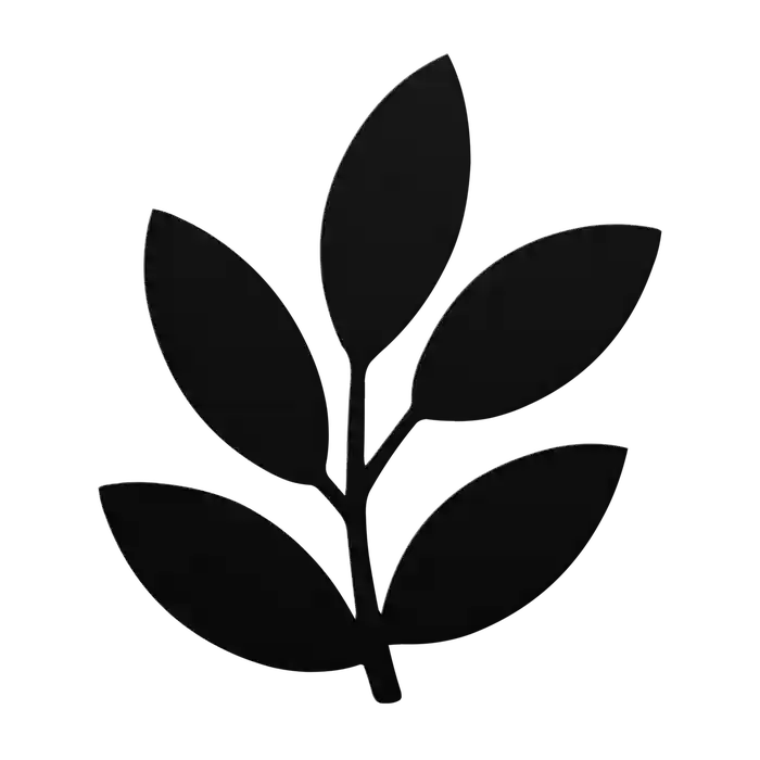 Flower Broad Fan Sprig Metal Sign