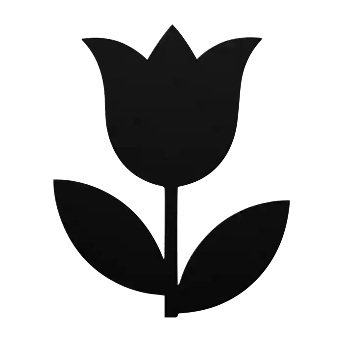Flower Broad Leaf Tulip Metal Sign