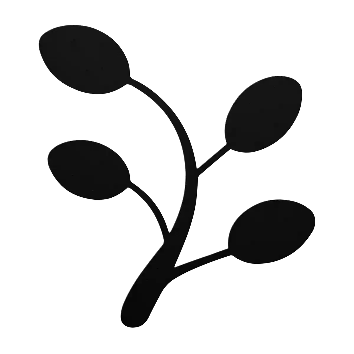 Flower Curling Vine Metal Sign