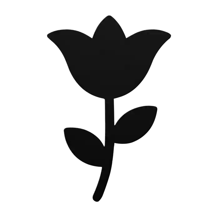 Flower Curved Stem Tulip Metal Sign