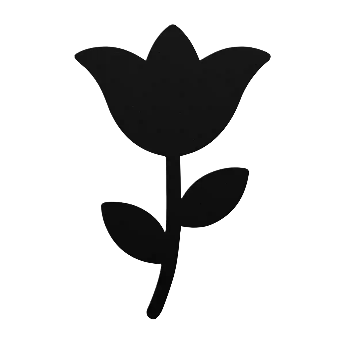 Flower Curved Stem Tulip Metal Sign