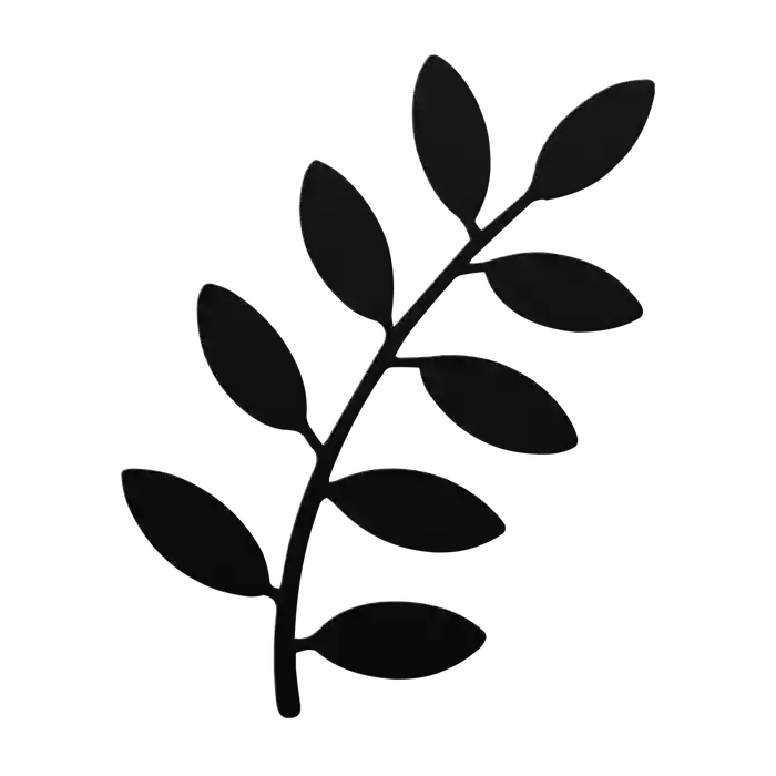 Flower Diagonal Small Leaf Metal Sign