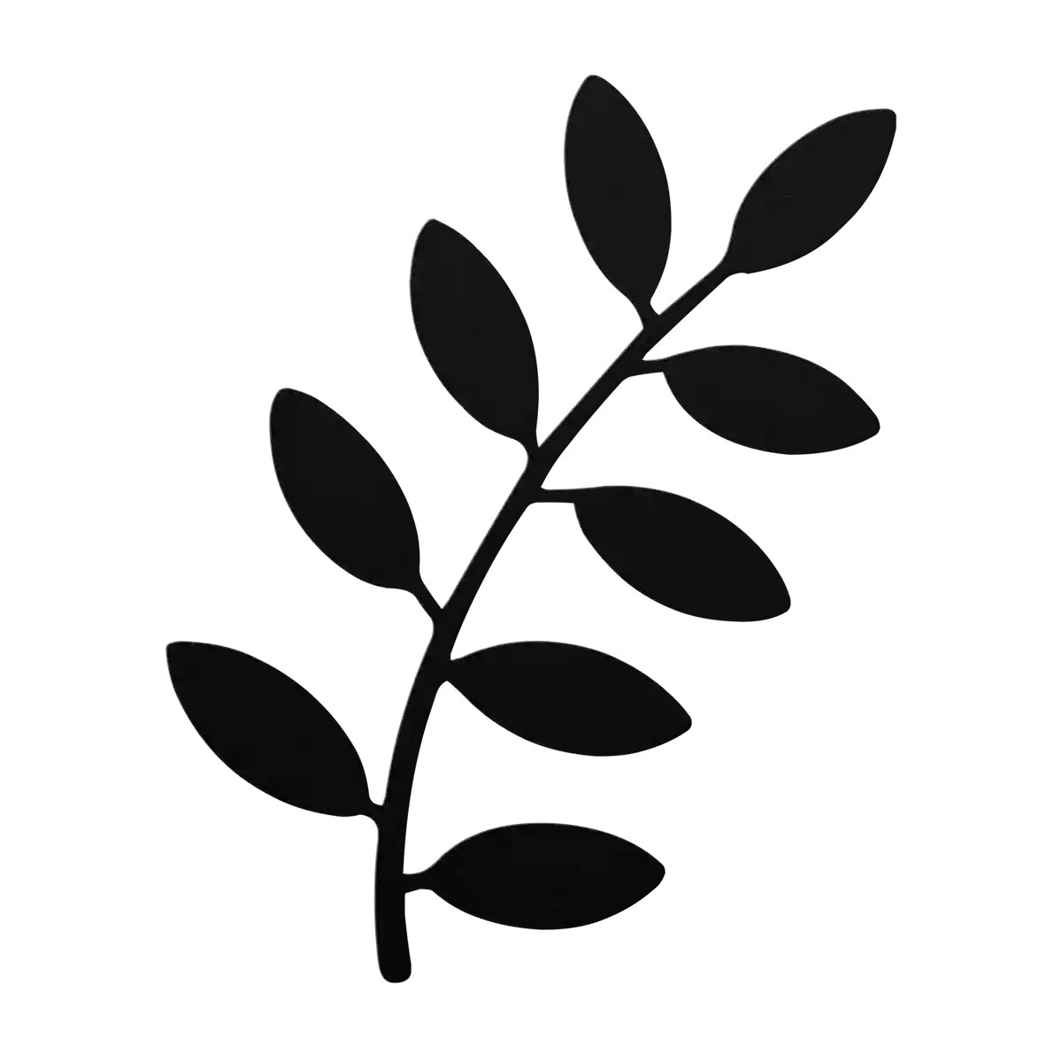 Flower Diagonal Small Leaf Metal Sign