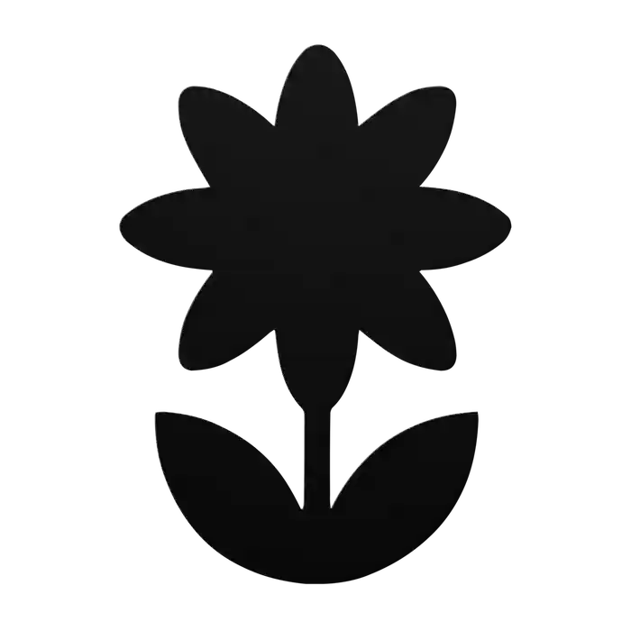 Flower Eight Point Bloom Metal Sign