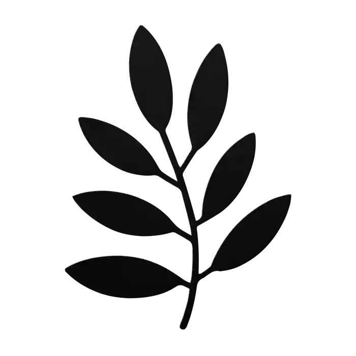 Flower Feather Sprig Metal Sign