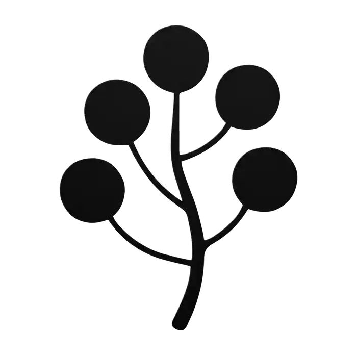 Flower Five Berry Sprig Metal Sign