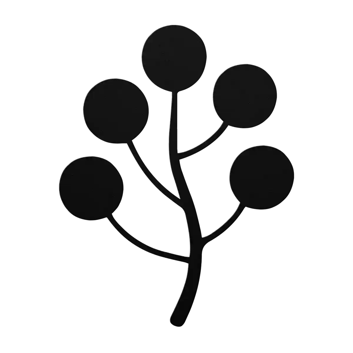 Flower Five Berry Sprig Metal Sign