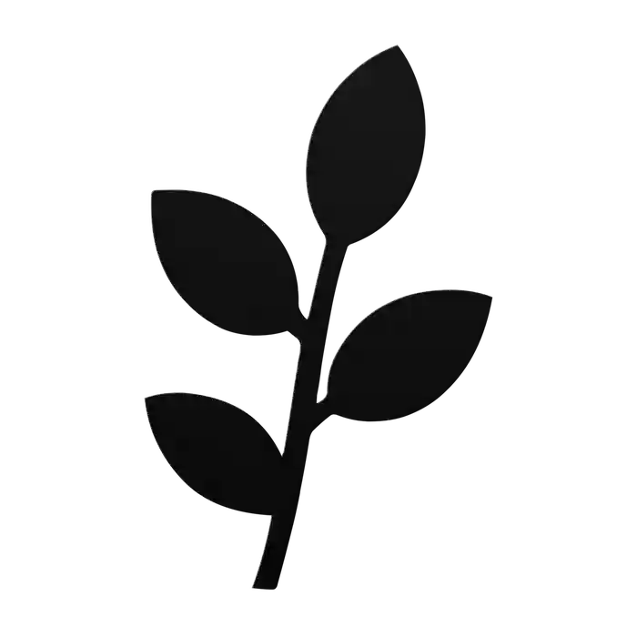 Flower Five Leaf Stem Metal Sign