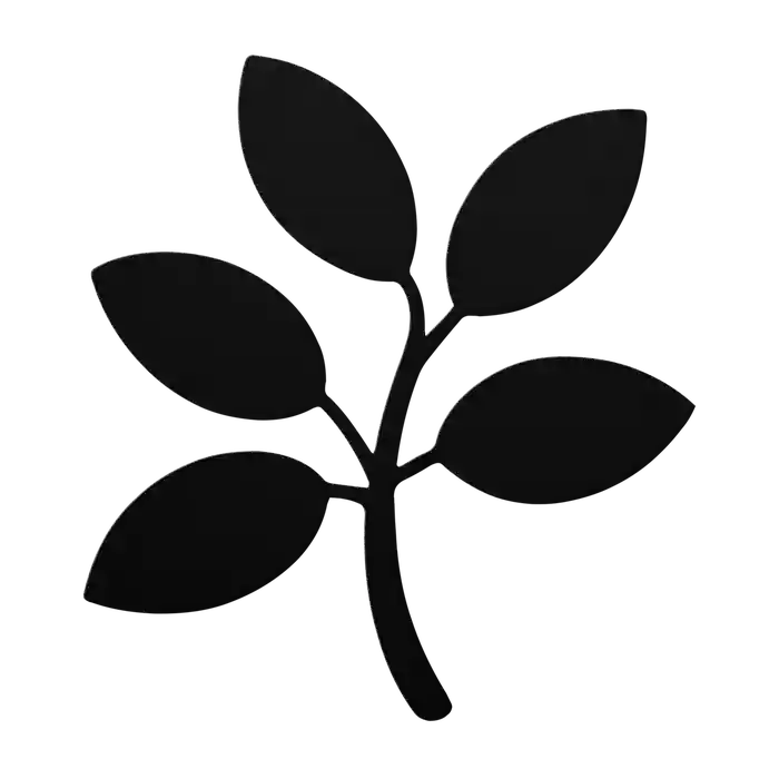 Flower Forked Round Leaf Metal Sign
