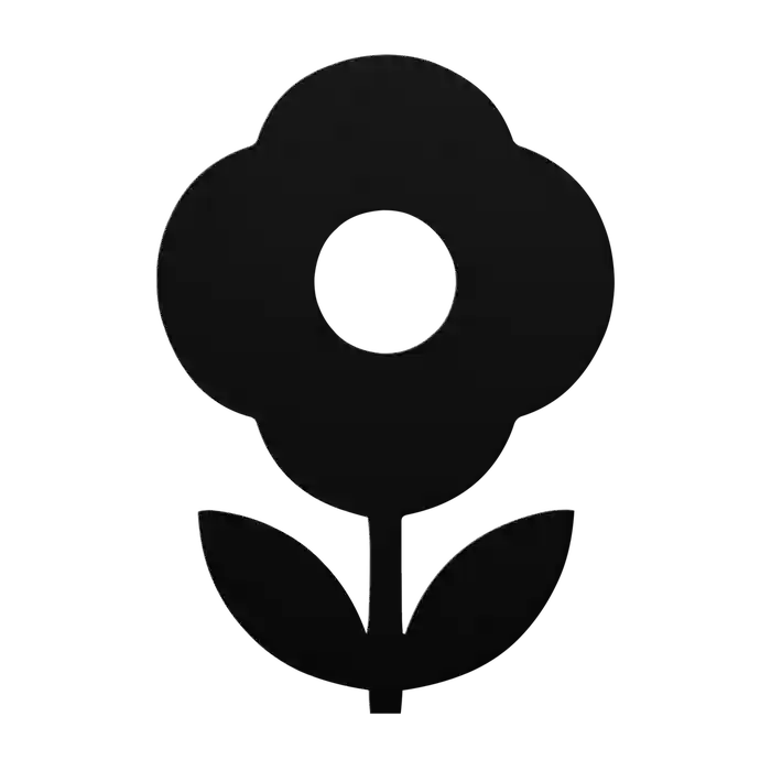 Flower Four Petal Bloom Metal Sign