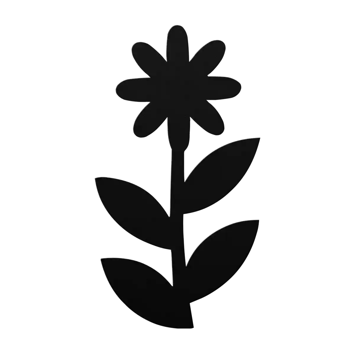 Flower Leafy Stem Daisy Metal Sign