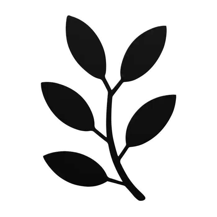 Flower Leaning Sprig Metal Sign