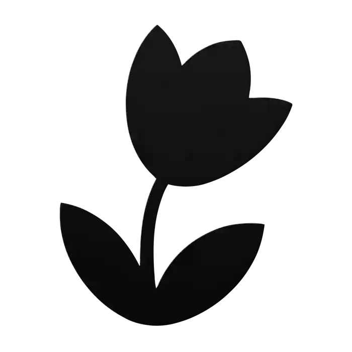 Flower Leaning Tulip Metal Sign