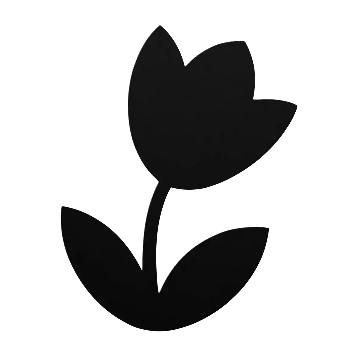 Flower Leaning Tulip Metal Sign