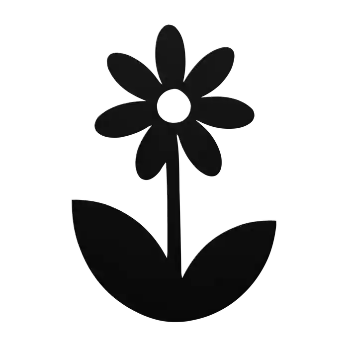 Flower Long Petal Daisy Metal Sign