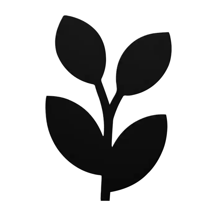Flower Paired Leaves Metal Sign
