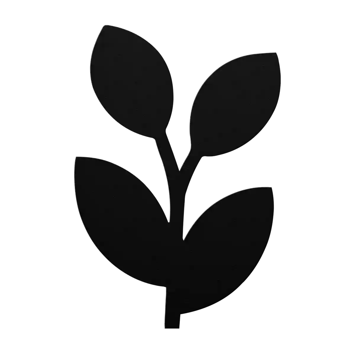 Flower Paired Leaves Metal Sign