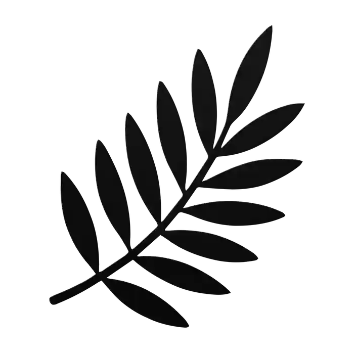 Flower Palm Frond Metal Sign