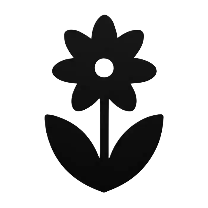 Flower Pointed Daisy Metal Sign