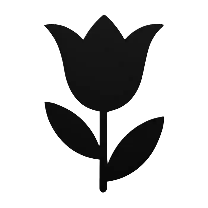 Flower Pointed Tulip Metal Sign