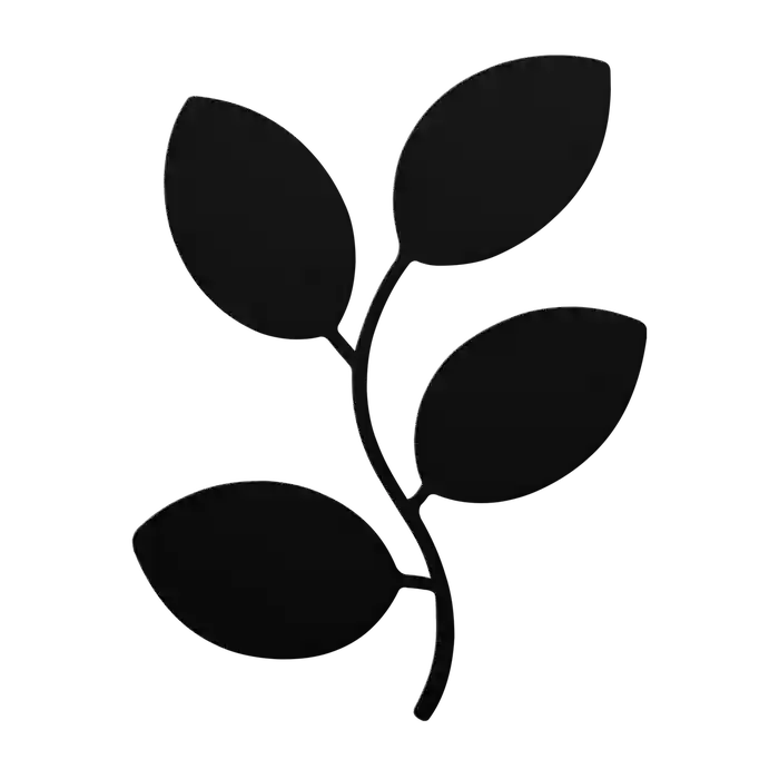 Flower S Curve Sprig Metal Sign