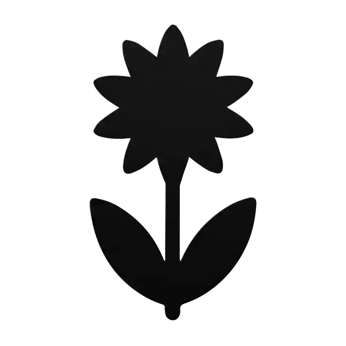 Flower Spiked Bloom Metal Sign