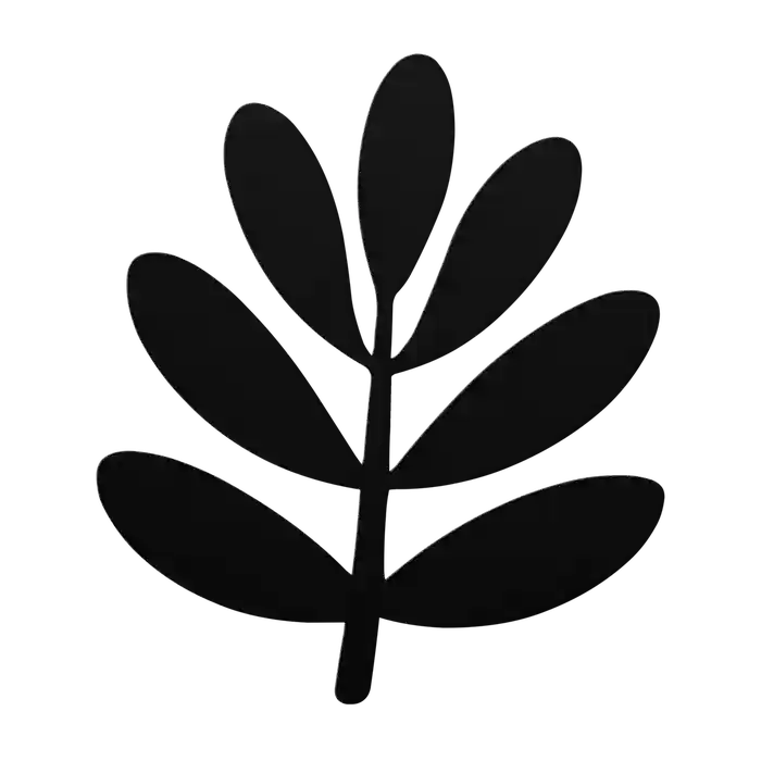 Flower Splayed Leaf Metal Sign