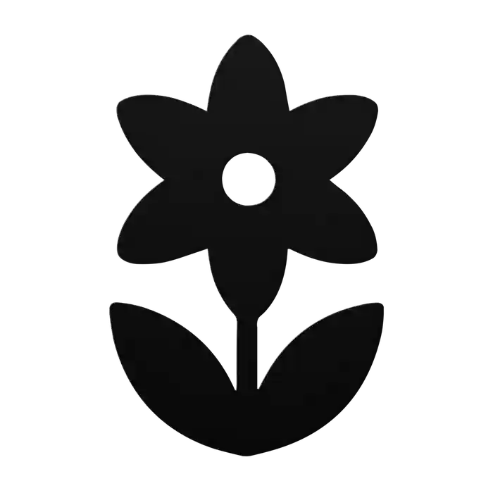 Flower Starry Petals Metal Sign