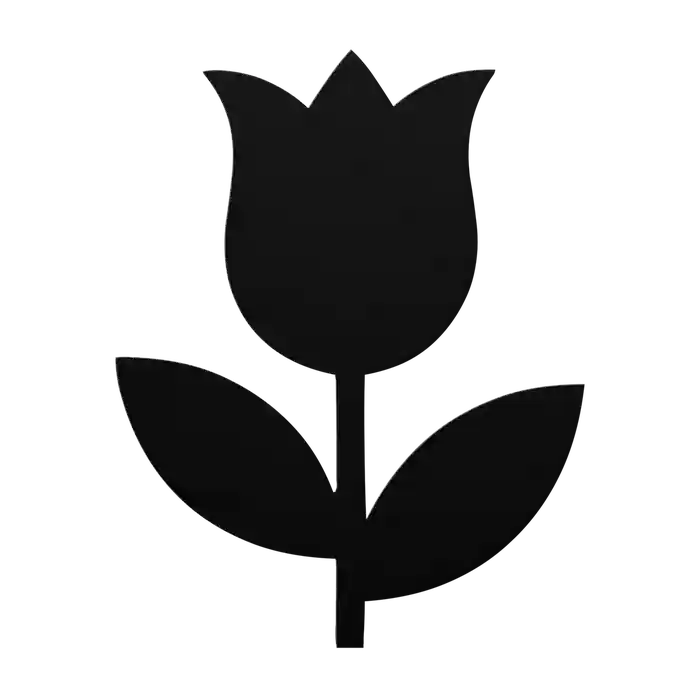 Flower Tall Cup Tulip Metal Sign