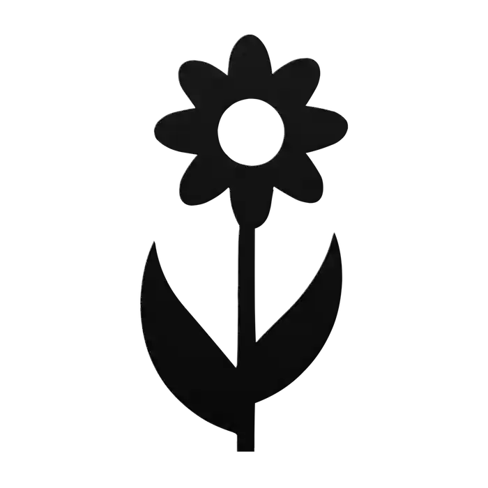 Flower Tall Leaf Daisy Metal Sign