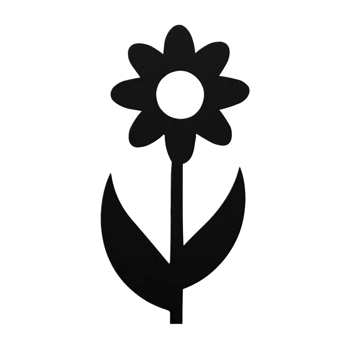 Flower Tall Leaf Daisy Metal Sign