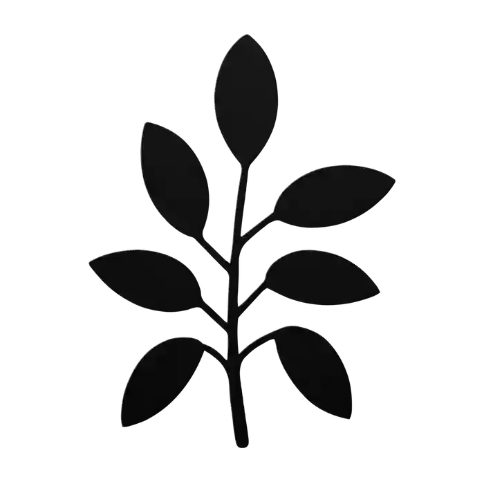 Flower Tall Small Leaf Metal Sign