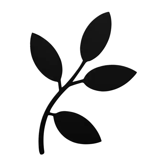 Flower Three Leaf Curve Metal Sign