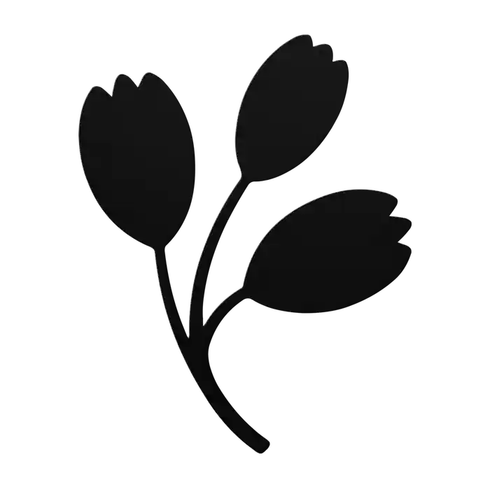 Flower Twin Tulip Buds Metal Sign