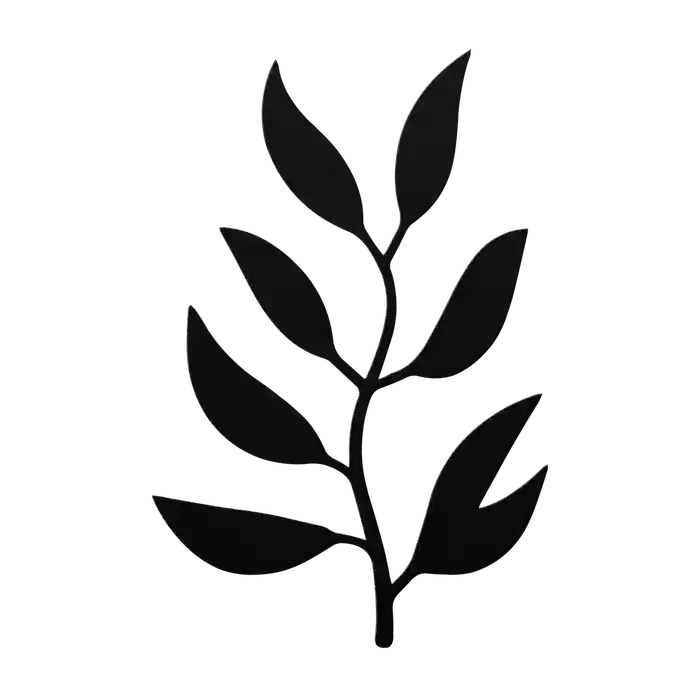 Flower Twisting Sprig Metal Sign