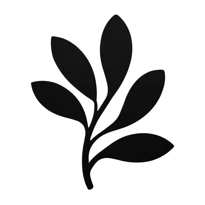 Flower Wavy Leaf Metal Sign