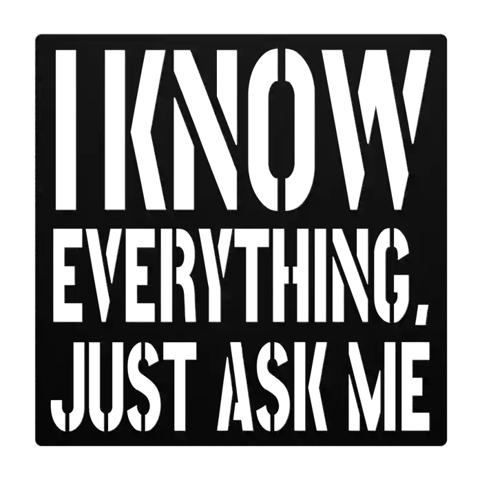 Funny I Know Everything Metal Sign