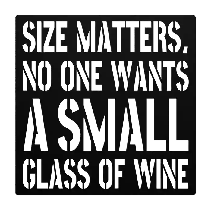 Funny Size Matters Metal Sign