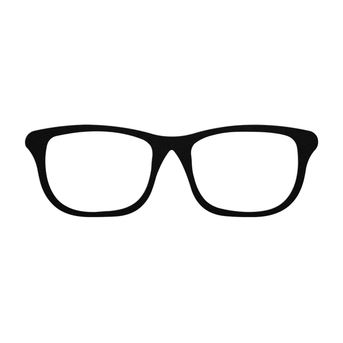 Glasses Straight Brow Metal Sign