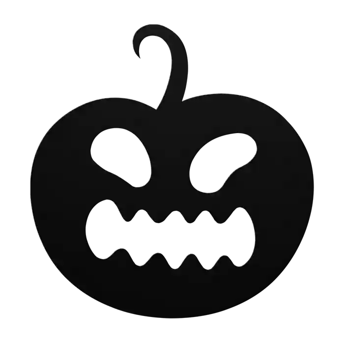 Halloween Angry Pumpkin Metal Sign
