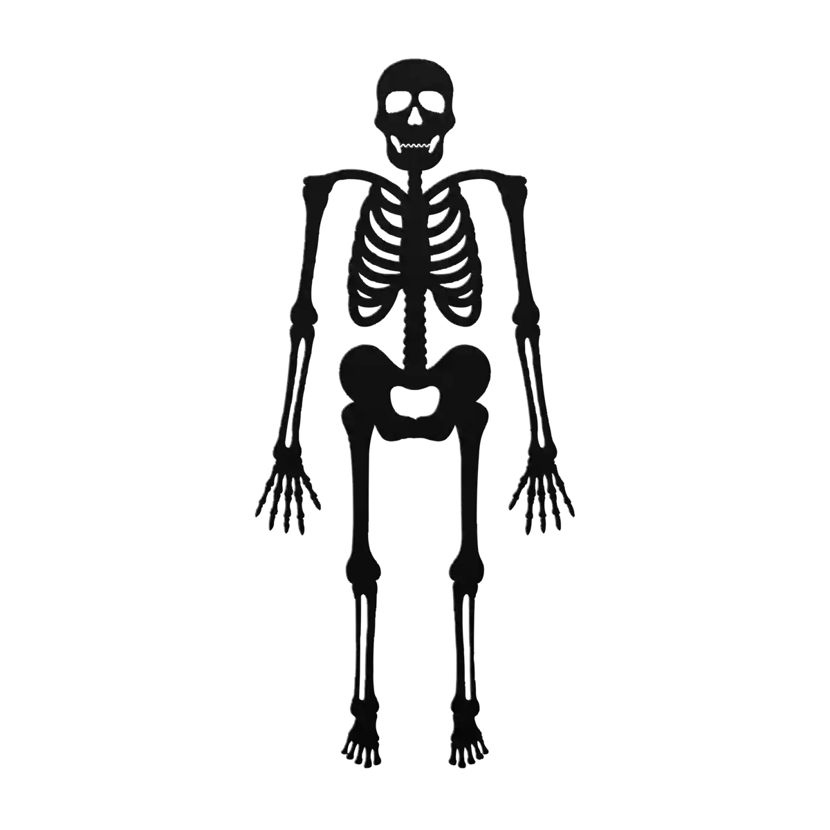 Halloween Arms Down Skeleton Metal Sign
