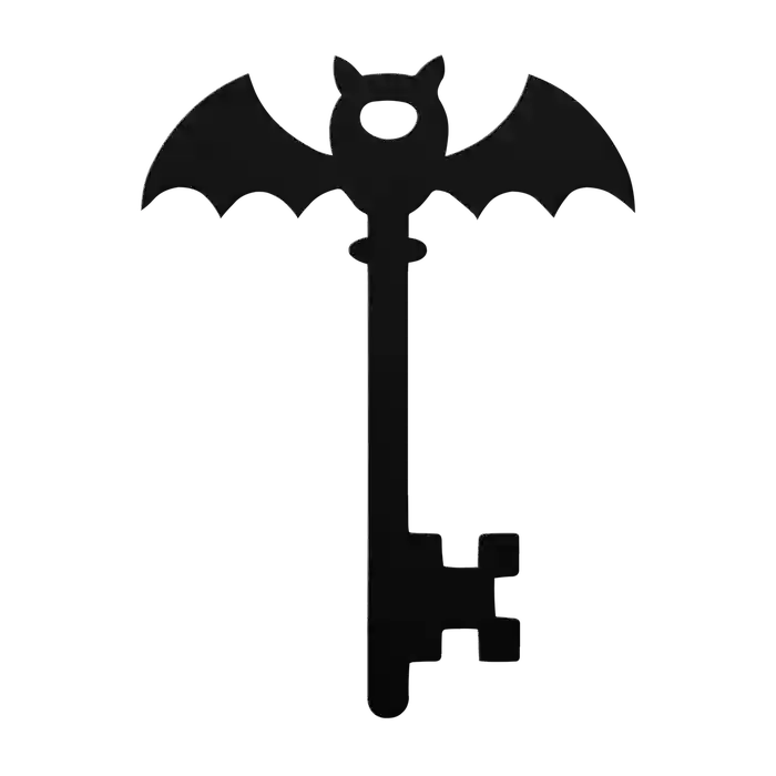 Halloween Bat Wing Key Metal Sign