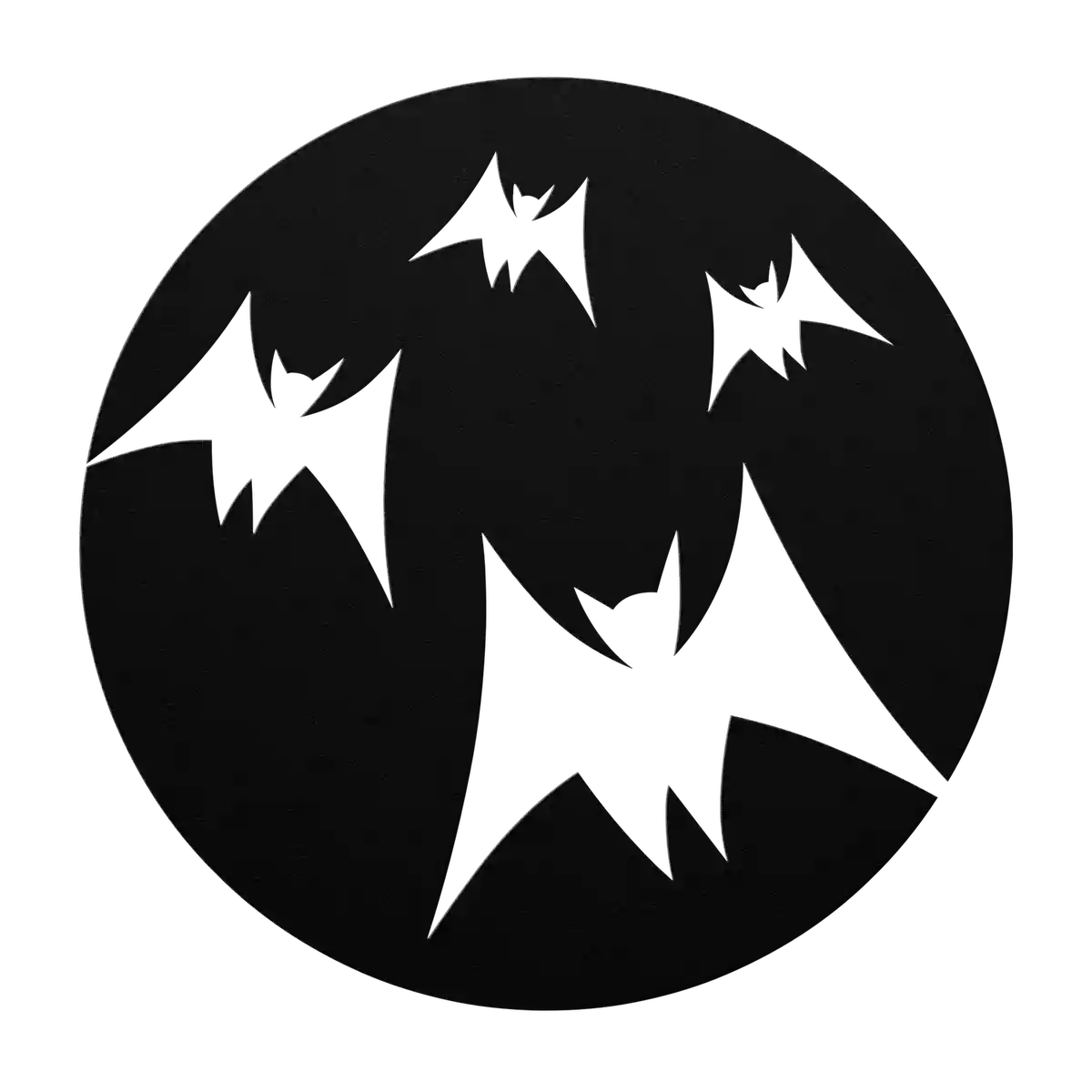 Halloween Bats Across the Moon Metal Sign