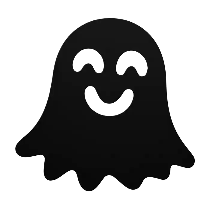 Halloween Beaming Ghost Metal Sign