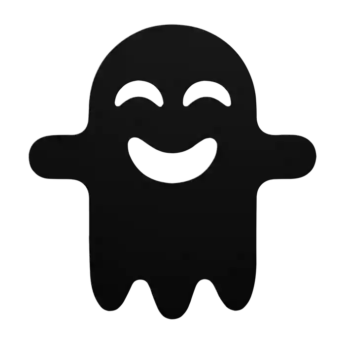 Halloween Big Grin Ghost Metal Sign