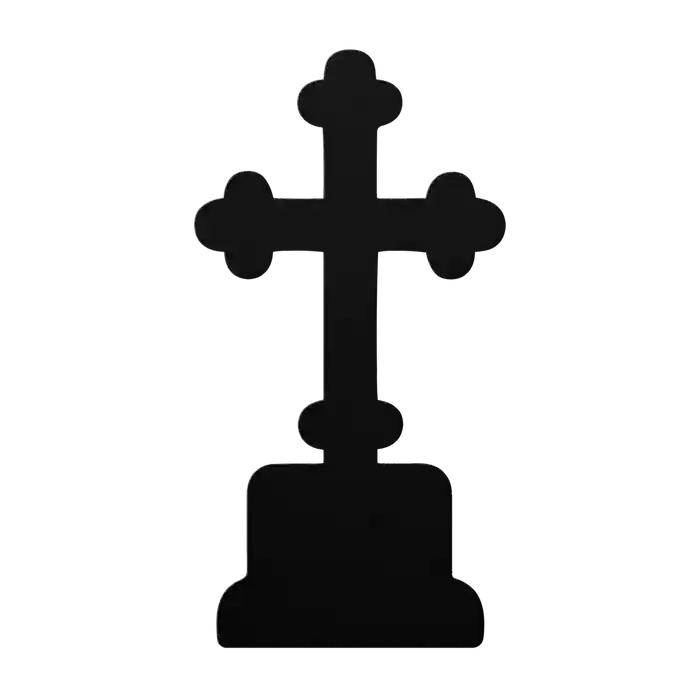 Halloween Block Base Cross Metal Sign