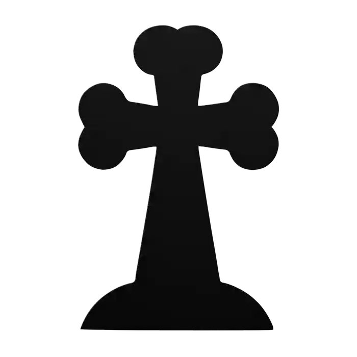 Halloween Bone End Cross Metal Sign
